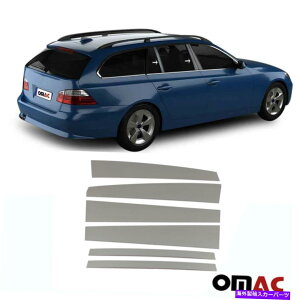 �N���[���J�o�[ BMW 5�V���[�Y�c�[�����OE61 2004-2010�_�[�N�N�����E�B���h�EB�s���[�g����6 PCS Fits BMW 5 Series Touring E61 2004-2010 Dark Chrome Window B Pillar Trim 6 Pcs�y���s�A���i�z