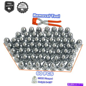 �N���[���J�o�[ 60 PCS CHROME ABS�v���X�`�b�N��̐�������O�i�b�g�J�o�[��33mm�t�����W�t�������c�[�� 60 PCS CHROME ABS Plastic Pointed Lug Nut Covers & 33mm Flanged W/ Removal Tool�y���s�A���i�z