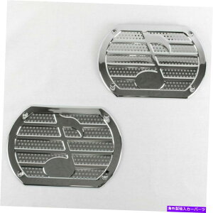 N[Jo[ Be[WNXs[J[OJo[pbP[WgC6x9[C_[yA Vintage Chrome Musical Note Speaker Grill Cover Package Tray 6X9 Lowrider PAIR
