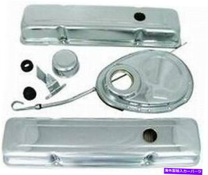 �N���[���J�o�[ �����ȃu���b�N350�V�{���[�N�����X�`�[���h���X�A�b�v�L�b�g�w�̍����o���u�J�o�[ Small Block 350 Chevy Chrome steel Dress up Kit Tall valve covers�y���s�A���i�z