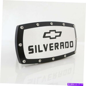 N[Jo[ V{[Vo[hrbggEqb`Jo[iN̍gj Chevrolet Silverado Billet Tow Hitch Cover (Black Trim on Chrome)