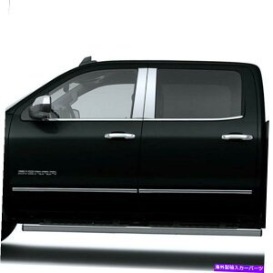 クロームカバー 2014-2015 GMC Sierra 1500クルーキャブの4PCステンレス鋼の柱のポストカバー 4pc Stainless Steel Pillar Post Covers for 2014-2015 GMC Sierra 1500 Crew Cab