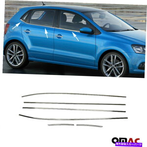 N[Jo[ VW POLO 2009-2017NEBhEt[I[o[CgJo[S.Steel 6 PCS Fits VW Polo 2009-2017 Chrome Window Frame Overlay Trim Cover S.Steel 6 Pcs