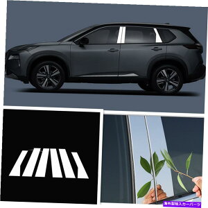 N[Jo[ 6PCSNTChhAEBhE̒̓e2021 2022Y[ÕJo[g 6Pcs Chrome Side Door Window Pillar Posts Cover Trim For 2021 2022 Nissan Rogue