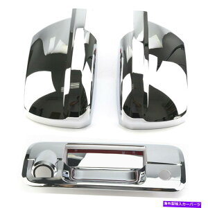 N[Jo[ Jz[te[Q[gnhJo[ + 07-13g^ch̃t~[Jo[ Tailgate Handle Cover w/ Camera Hole + Full Mirror Cover For 07-13 Toyota Tundra