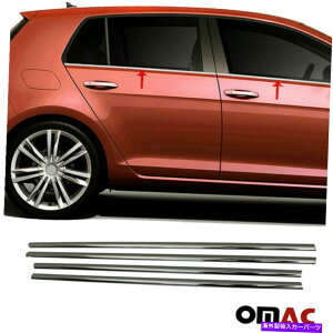 N[Jo[ _[NNEBhEt[gJo[S.Steel 4 PCStBbgVWSt2013-2019 Dark Chrome Window Frame Trim Cover S.Steel 4 pcs Fits VW Golf 2013-2019
