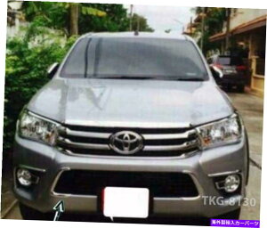 N[Jo[ N܂Ԃtgop[Jo[gg^nCbNXx2WD 2015-2017 CHROME EYELID FRONT BUMPER COVER TRIM USE FOR TOYOTA HILUX REVO 2WD 2015 - 2017