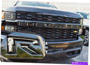 �N���[���J�o�[ 2019�N20-2021�V���o���[�h1500�O�����C���T�[�g�O�����I�[�o�[���Clt rst gunmetal�O���[ FOR 2019 20-2021 Silverado 1500 Grille insert Grill overlay LT RST gunmetal gray�y���s�A���i�z