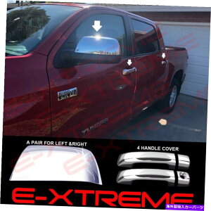 N[Jo[ 2021Ng^21 Tundra Crewmax Chrome Top MirrorJo[+hAnhw/oX}[g For 2021 Toyota 21 TUNDRA CREWMAX Chrome Top Mirror Cover+Door Handle W/O SMART