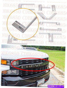 �N���[���J�o�[ 2019�N20-2021�V���o���[�h1500�O�����C���T�[�g�O�����I�[�o�[���Clt rst chrome FOR 2019 20-2021 Silverado 1500 Grille insert Grill overlay LT RST Chrome�y���s�A���i�z