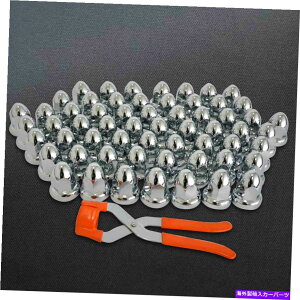 �N���[���J�o�[ �N����ABS�v���X�`�b�N��������O�i�b�g�J�o�[�A33mm�t�����W�t�������c�[��60 PCS Chrome ABS Plastic Pointed Lug Nut Covers, 33mm Flanged W/ Removal Tool 60 pcs�y���s�A���i�z