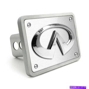 N[Jo[ 3DNSuVVo[rbgA~jE2 "CtBjeBp̌qb`Jo[ 3D Chrome Logo Brushed Silver Billet Aluminum 2" Tow Hitch Cover for INFINITI