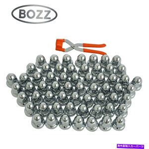 �N���[���J�o�[ �V����60 Chrome ABS�v���X�`�b�N��������O�i�b�g�J�o�[�A33mm�t�����W�t�������c�[�� New 60 Chrome ABS Plastic Pointed Lug Nut Covers, 33mm Flanged W/ Removal Tool�y���s�A���i�z