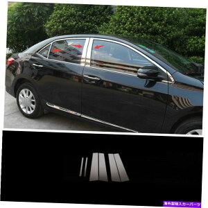 N[Jo[ g^J[14-2018NX`[J[EBhEBCs[Jo[gXebJ[ For Toyota Corolla 14-2018 Chrome Steel Car Window BC-Pillar Cover Trim Sticker