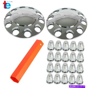 �N���[���J�o�[ �y�A�N�����t�����g�z�C�[���J�o�[33mm�n�u�Ԏ��Z�~�g���b�NABS�v���X�`�b�N�T�e�� Pair Chrome Front Wheel Covers 33mm Hub Axle Semi Truck ABS Plastic Satin�y���s�A���i�z