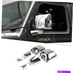 �N���[���J�o�[ �o�b�N�r���[�T�C�h�~���[�V�F���x�[�X�J�o�[�W�[�v�����O���[JL JT 18+�p�̃t���L�b�g�g�����t���L�b�g Rearview Side Mirrors Shell Base Cover Trim Full Kit for Jeep Wrangler JL JT 18+�y���s�A