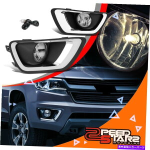 N[Jo[ 2PCSNAYtHOCg+Ngx[Jo[+2015-2019Rh̃XCb` 2PCS CLEAR LENS FOG LIGHT+CHROME TRIM BEZEL COVER+SWITCH FOR 2015-2019 COLORADO