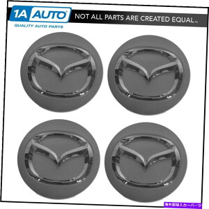 N[Jo[ OEMzC[Z^[LbvJo[Vo[W/ Chrome MazdaSZbg4}c_̃SZbg OEM Wheel Center Cap Cover Silver w/ Chrome Mazda Logo Set of 4 for Mazda