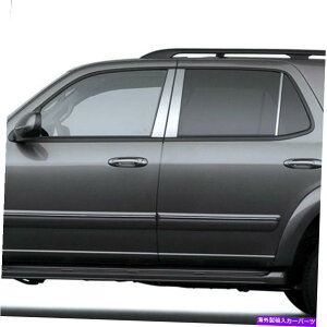 N[Jo[ 2003N2007Ñg^ZRCA6PCXeX|̒|XgJo[ 6pc Stainless Steel Pillar Post Covers for 2003-2007 Toyota Sequoia