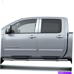 N[Jo[ 2005N2014N̓Y^C^LOLu4PCXeX|̃|XgJo[ 4pc Stainless Steel Pillar Post Covers for 2005-2014 Nissan Titan King Cab