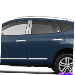 N[Jo[ 2014N2019N̓Y[O̒̃|XgJo[iXeX|6pcj Pillar Post Covers for 2014-2019 Nissan Rogue (Stainless Steel 6pc)