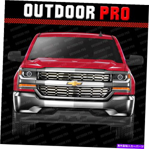 �N���[���J�o�[ 2016-2018 Chevy Silverado 1500�O�����I�[�o�[���C�J�o�[�C���T�[�g�N�����O�����X�i�b�v�I�� 2016-2018 Chevy Silverado 1500 Grill Overlay Cover Inserts CHROME Grille Snap on�y���s�A���i�z