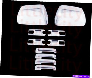 N[Jo[ 2020 2021 Ford F250 F350~[+4nhtnh +obNv[g̃NJo[ Chrome Cover For 2020 2021 FORD F250 F350 Mirror +4 Handle W/O Smart+ Back Plate