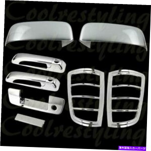 �N���[���J�o�[ Dodge RAM�̂��߂�2016�N9��09-2016�N�����g�b�v�~���[�h�A�e�[���Q�[�g�t���e�[�����C�g�J�o�[ For Dodge Ram 09-2016 Chrome Top Mirror Doors Tailgate w/o C Tail light Cover
