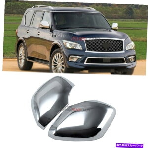 N[Jo[ yANTChA~[Jo[CtBjeBQX56 QX80 2011-2021ɓKĂ܂ Pair Chrome Side Rear Mirror Cover ABS Fit For Infiniti QX56 QX80 2011-2021