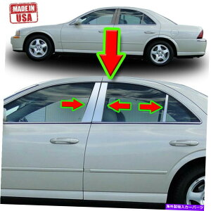 N[Jo[ J[LS 00-06 6PCZbghAJo[~[EBhE|Xg̃Ng Chrome Pillar Trim for Lincoln LS 00-06 6pc Set Door Cover Mirrored Window Post