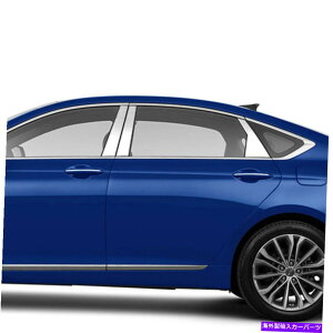 クロームカバー 2015年から2019年のヒュンダイジェネシスセダン(ステンレス鋼6pc)の柱のポストカバー Pillar Post Covers for 2015-2019 Hyundai Genesis Sedan (Stainless Steel 6pc)