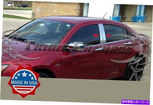 クロームカバー フィット:2011-2014クライスラー200 4PCピラーポストステンレススチールトリムドアカバー fit:2011-2014 Chrysler 200 4Pc Pillar Post Stainless Steel Trim Door Cover