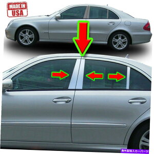 N[Jo[ ZfXENX03-09 W211 6pcZbghAJo[|Xg̃Ng Chrome Pillar Trim for Mercedes E-Class 03-09 W211 6pc Set Door Cover Post