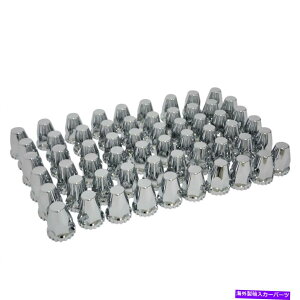 �N���[���J�o�[ 60 PCS�W�F�l���b�N33mm / 32mm 60pcs�N�������O�i�b�g�J�o�[�t�����W�ł˂��ꂽ���� 60 PCS Generic 33mm / 32mm 60pcs Chrome Lug Nut Covers ABS Threaded with Flange�y���s�A���i�z