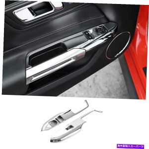 N[Jo[ Ford Mustang 2015-2021NEBhEtgplXCb`Jo[g2pcsɓK܂ Fit For Ford Mustang 2015-2021 Chrome Window Lift Panel Switch Cover Trim 2PCS