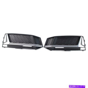 N[Jo[ 16.18AEfBA4 B9njJtgop[tHOCgOJo[NubN For 16.18 AUDI A4 B9 HONEYCOMB Front BUMPER FOG LIGHT GRILLE COVER CHROME&BLACK