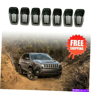 N[Jo[ W[v`FL[O[O+ubNbVnjJOCT[gJo[ANZT[tBbg Fit Jeep Cherokee Gray Ring+Black Mesh Honeycomb Grille Insert Cover Accessories
