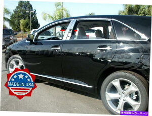 N[Jo[ tBbgF2009-2017g^xUN4PCs[|XggXeXhAJo[ fit:2009-2017 Toyota Venza Chrome 4Pc Pillar Post Trim Stainless Door Cover