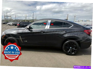 クロームカバー 2015-2019 BMW X6 X-6 4PC Chrome Pillarポストステンレススチールトリムドアカバー 2015-2019 BMW X6 X-6 4Pc Chrome Pillar Post Stainless Steel Trim Door Cover