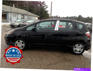 N[Jo[ tBbgF2009-2014z_tBbg4PCNs[|XggXeXX`[hAJo[ fit:2009-2014 Honda Fit 4Pc Chrome Pillar Post Trim Stainless Steel Door Cover