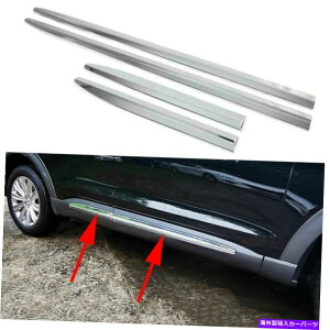 N[Jo[ tH[hGNXv[[2020-2021ANZT[̃NhATCh{fB[fBOJo[g Chrome Door Side Body Molding Cover Trim For Ford Explorer 2020-2021 Accessories