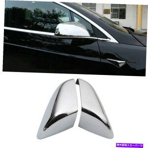 N[Jo[ NABSTChJX|C[Jo[g2PCS̓eXfX 2016-2021ɓKĂ܂ Chrome ABS Side Camera Spoiler Cover Trim 2PCS Fit For Tesla Model X 2016-2021