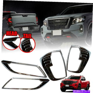 �N���[���J�o�[ �J�o�[�w�b�h���C�g�e�[�������v�N�����Z�b�g�p�̓��Y�i�o��PRO-4X�s�b�N�A�b�v2021-on Cover Head Light Tail Lamp Chrome Set For Nissan Navara Pro-4X Pickup 2021-ON�y���s�A���i�z