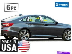 N[Jo[ 2018-2020z_AR[h̃XeXN|XggJo[I[o[C6pc Stainless Chrome Pillar Post Trim Cover Overlay 6PC For 2018-2020 Honda Accord