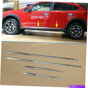N[Jo[ NhA{fBXJ[gXoNXgbNCvbTXṼXgbv[fBOJo[g Chrome Door Body Skirts Strip Molding Cover Trim For Subaru Crosstrek Impreza XV