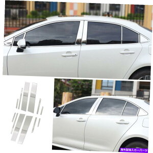 N[Jo[ g^J[2019-21NX`[J[EBhEBCs[Jo[XebJ[12pcs For Toyota Corolla 2019-21 Chrome Steel Car Window BC Pillar Cover Sticker 12pcs