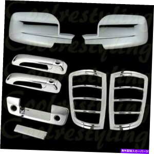 �N���[���J�o�[ �_�b�W�����̏ꍇ09-2016�N�����~���[2�h�A�̓e�[���Q�[�g�e�[�����C�g�J�o�[���������܂� For Dodge Ram 09-2016 Chrome Mirror 2 Doors Handle Tailgate Tail light Covers