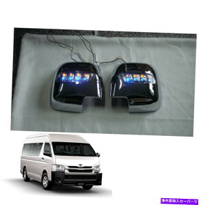 N[Jo[ EBOTCh~[Jo[Chrome + LED Hand adj for Toyota Hiace Commuter 2005-17 Wing Side Mirror Cover Chrome + LED Hand Adj For Toyota Hiace Commuter 2005 - 17
