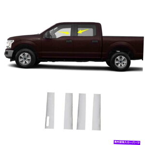 N[Jo[ ABSNGNXeAEBhEBF-150 2021-2022p̃gXebJ[ ABS Chrome Exterior Window B Pillar Cover Trim Sticker For Ford F-150 2021-2022