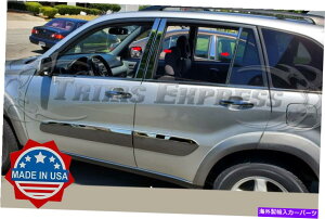 N[Jo[ tBbgF2001-2005g^RAV4 6PCs[|XgghAJo[NXeX| fit:2001-2005 Toyota Rav4 6Pc Pillar Post Trim Door Cover Chrome Stainless Steel